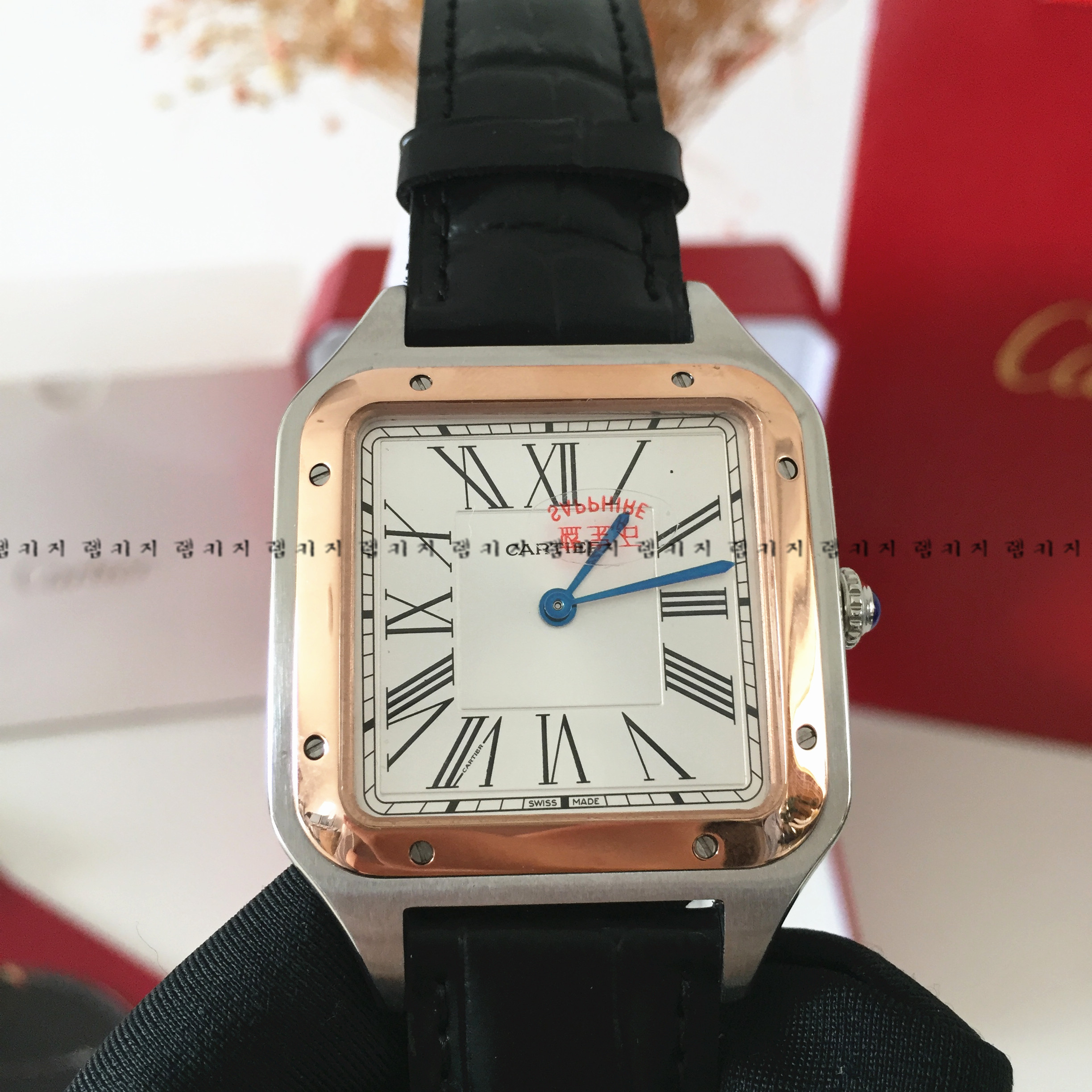 까르띠에 산토스 뒤몽 콤비 가죽시계